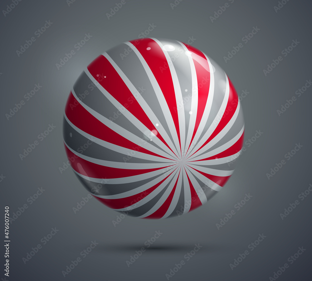 Abstract vector realistic glossy sphere, beautiful festive ball decorated with pattern, graphic design element. Abstract vector realistic glossy sphere, beautiful festive ball decorated with pattern, graphic design element.