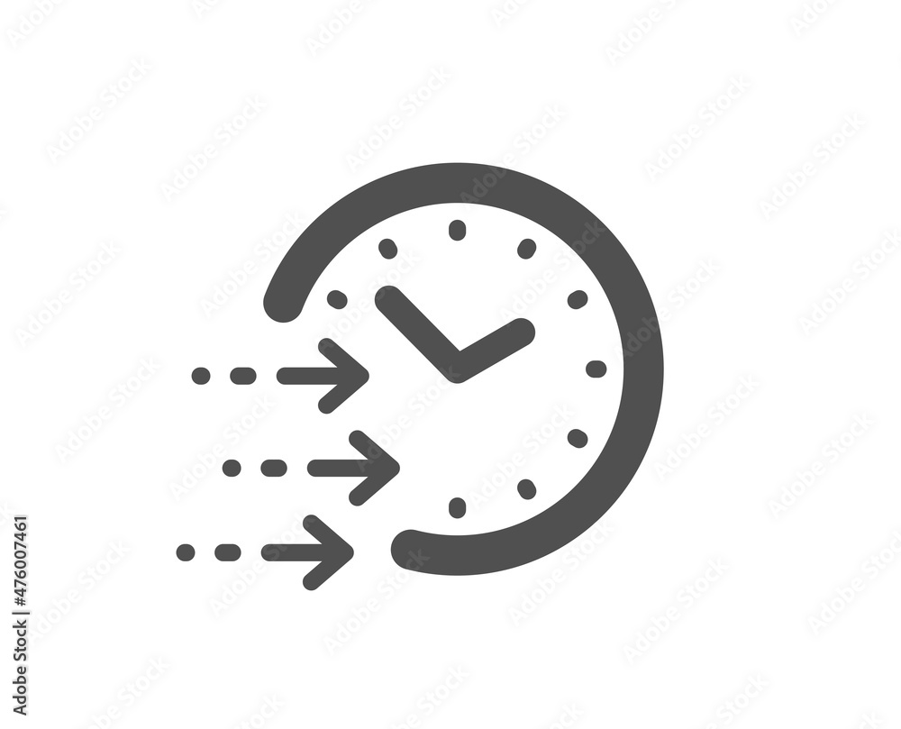Delivery time icon. Express courier sign. Fast shipping symbol. Classic flat style. Quality design element. Simple delivery time icon. Vector Delivery time icon. Express courier sign. Fast shipping symbol. Classic flat style. Quality design element. Simple delivery time icon. Vector