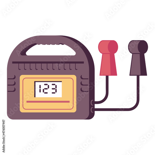Automatic car battery charger vector cartoon illustration isolated on a white background.