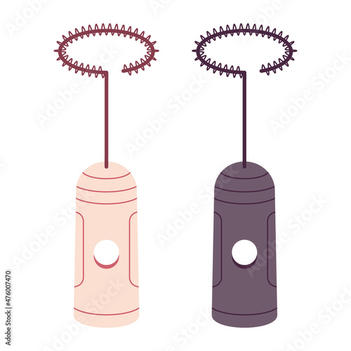 Handheld milk frother vector cartoon illustration isolated on a white background.