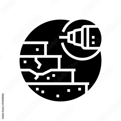 stair refinishing glyph icon vector. stair refinishing sign. isolated contour symbol black illustration