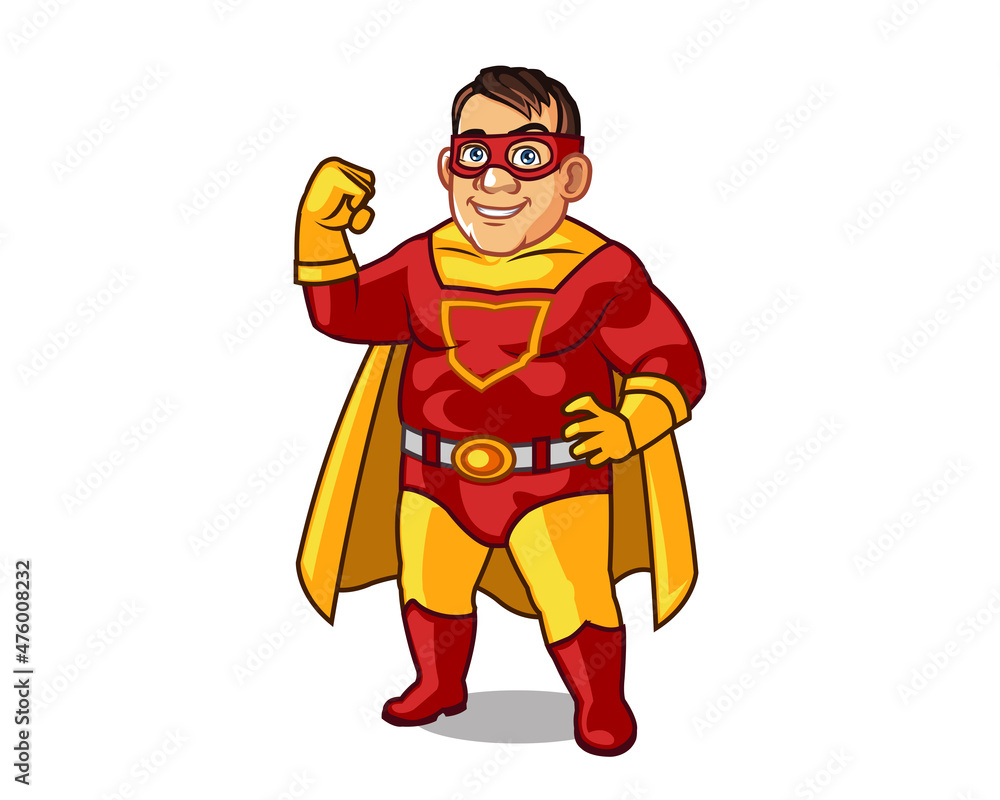 Chuuby Superhero Cartoon Mascot