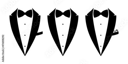 Tuxedo with Bow tie Tux Groom's suit Wedding party photo