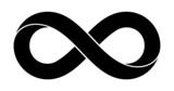 Infinity sign made with mobius strip. Stylized endess symbol. Tattoo flat design illustration.