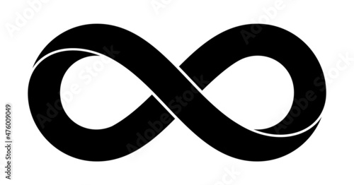Infinity sign made with mobius strip. Stylized endess symbol. Tattoo flat design illustration. photo