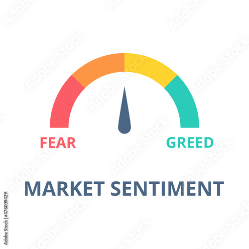 Market sentiment vector. Finance and investment concept. Fear and greed indicator.