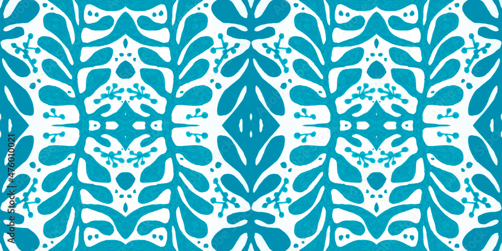 Fototapeta premium Talavera pattern. Seamless portugal mosaic. Vintage azulejo background.