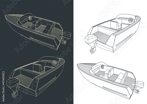 Motor boat drawings