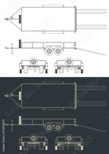 Flatbed trailer blueprints