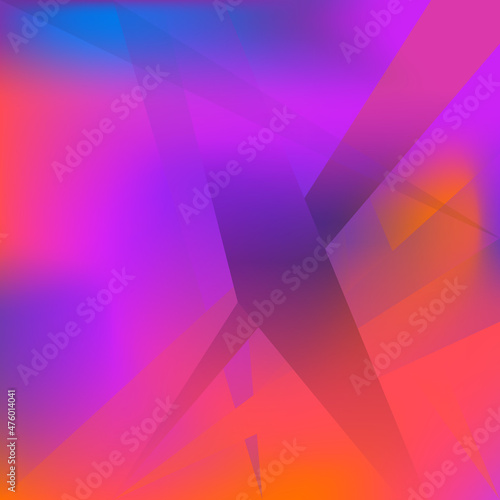 Abstract blur fluid shapes waves pattern, blurry wavy trendy background. Retro gradient geometric texture graphic design vector template. Copy space poster flyer banner cover. Pink orange neon colors