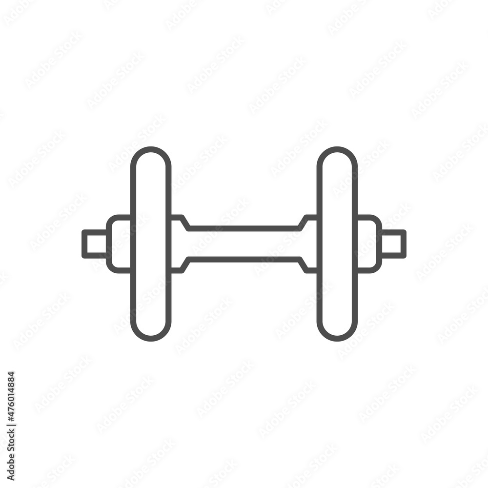 Dumbbell line icon or fitness concept Dumbbell line icon or fitness concept