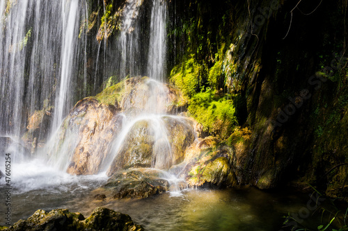 Spring in Salt Dels Murris waterfall  La Garrotxa  Girona  Spain