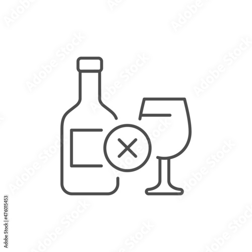 No alcohol line outline icon
