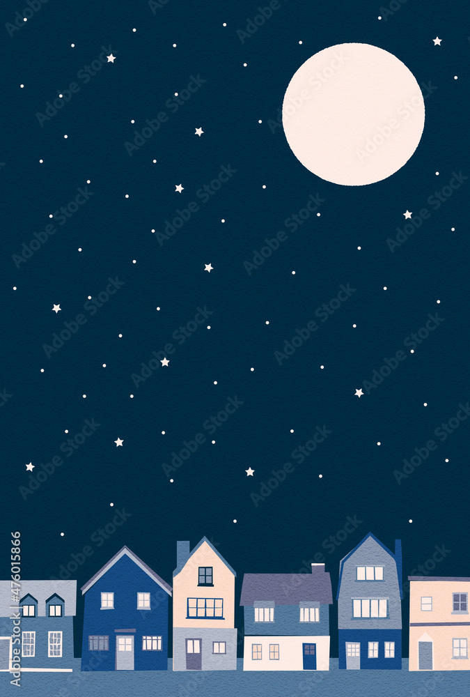 Fototapeta premium 背景素材_ヨーロッパ風の街並み_夜