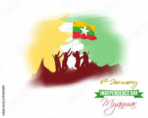 vector illustration for Myanmar independence day photo