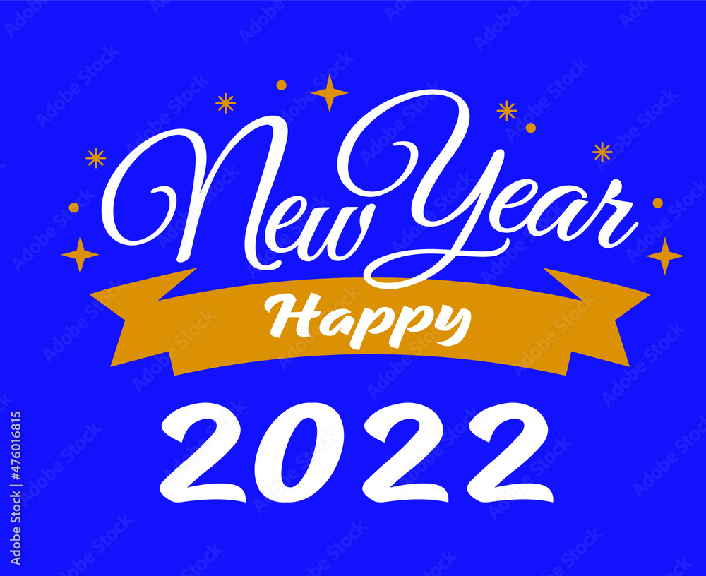 Fototapeta premium Happy New Year 2022 Holiday Abstract Design Vector Illustration Yellow And White With Purple Background