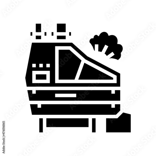 partial de-stoner machine factory glyph icon vector. partial de-stoner machine factory sign. isolated contour symbol black illustration
