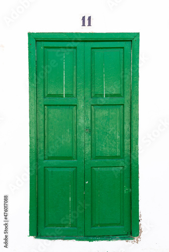 Colonial style wooden door in Lanzarote