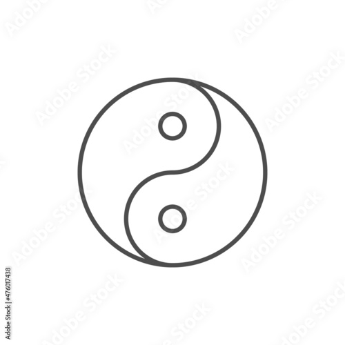 Yin yang line outline icon
