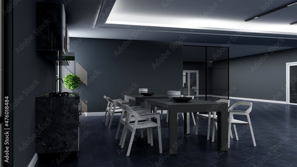 Fototapeta premium office pantry area 3d render interior design