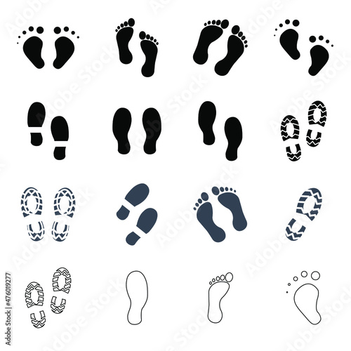 footprint icons set.footprint pack symbol vector elements for infographic web