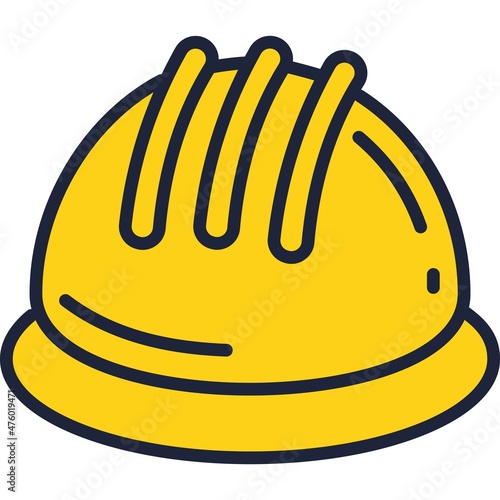 Hard helmet safety hat icon worker cap vector