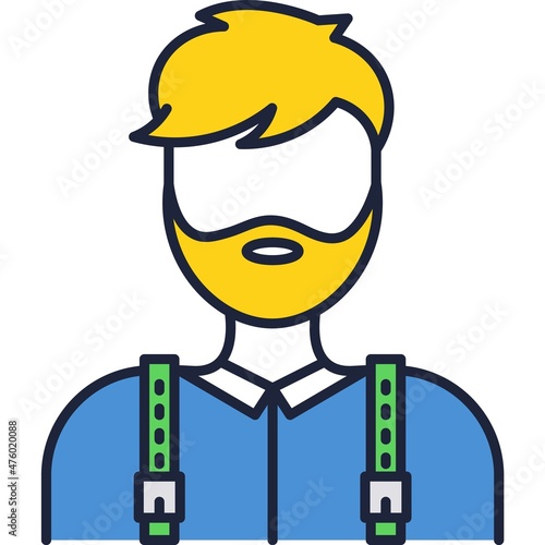 Lumberjack icon wood cutter face flat vector