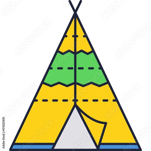 Wigwam tent vector indian teepee house icon