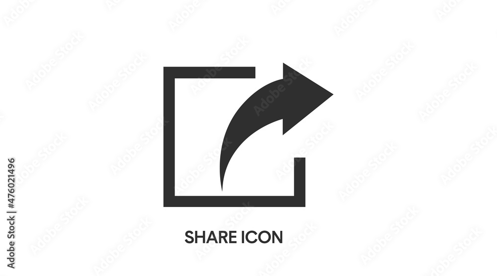 Share Icon. Vector isolated editable black and white illustration Share Icon. Vector isolated editable black and white illustration