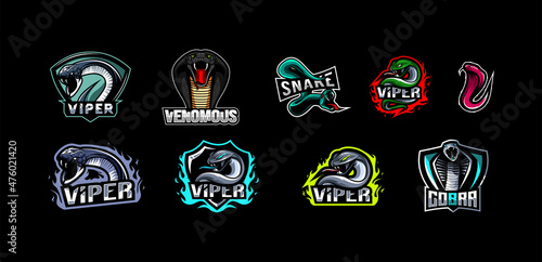 Snake logo mascot collection design
