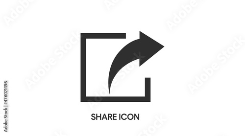 Share Icon. Vector isolated editable black and white illustration