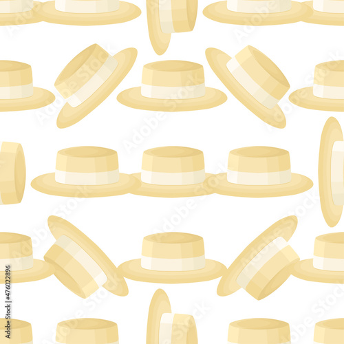 Illustration on theme colored pattern hats straw