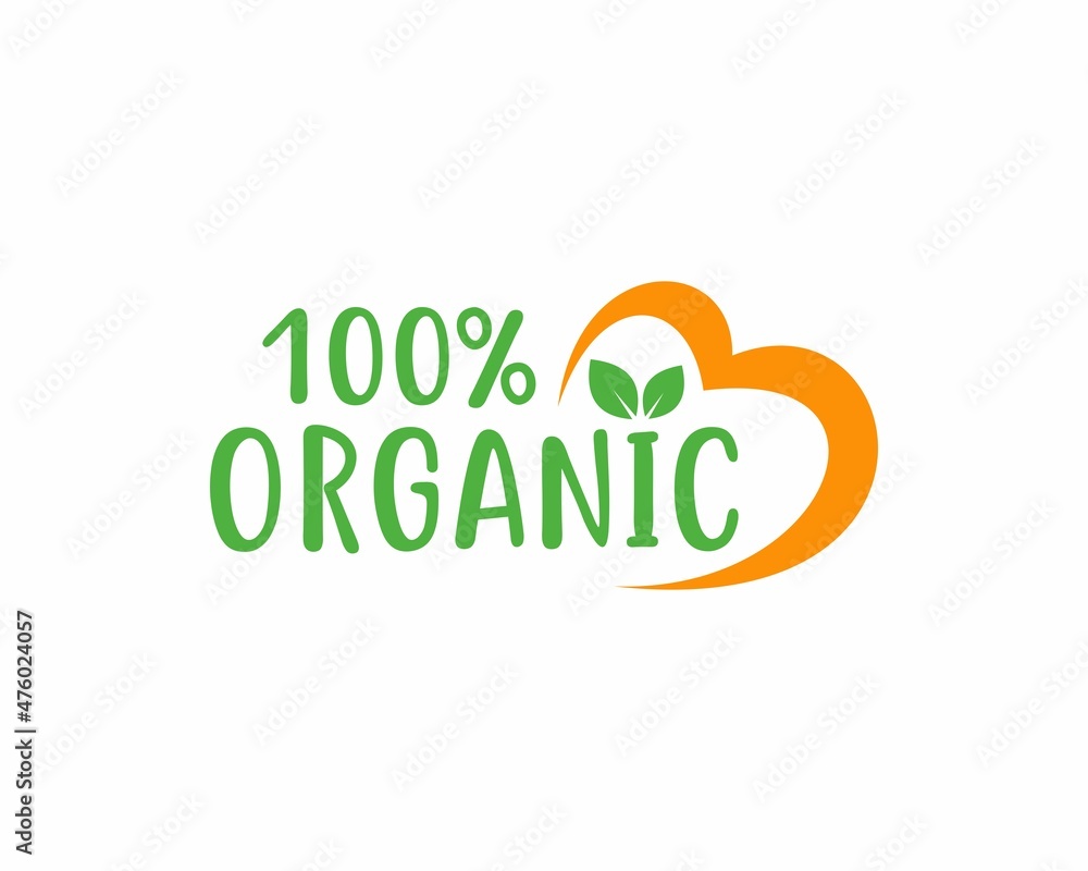 Fototapeta premium 100% organic label sticker stamp Vector