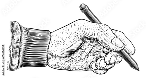 Pencil Hand Vintage Engrave...