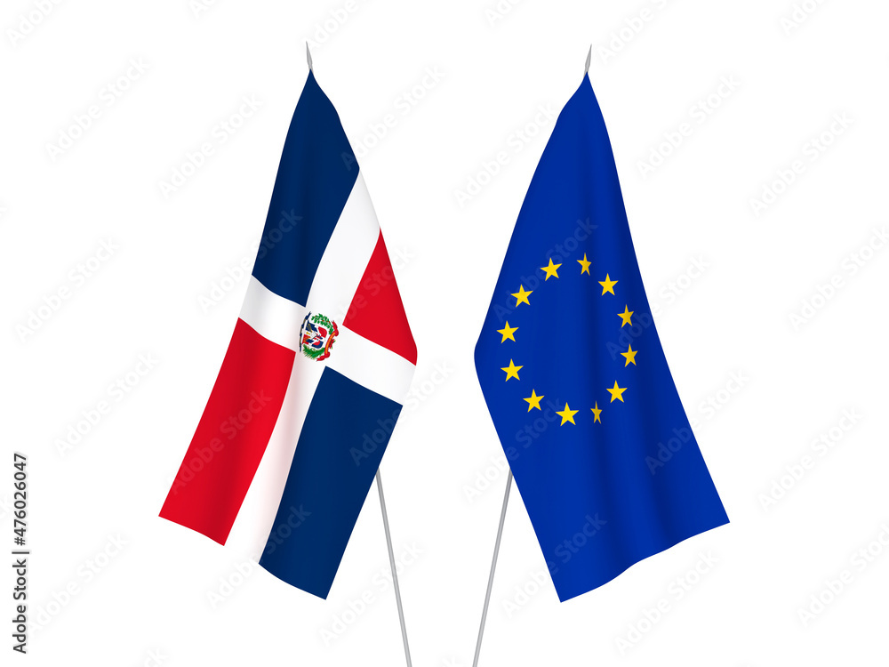 European Union and Dominican Republic flags