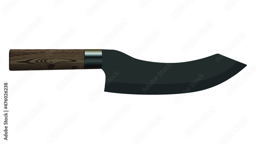 Large sharp cleaver knife isolated on white background, Vector illustration, chef knives, Cutlery icon set Large sharp cleaver knife isolated on white background, Vector illustration, chef knives, Cutlery icon set