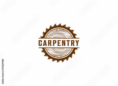 carpentry logo template vector in white background