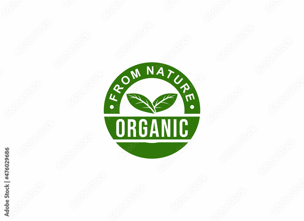 organic logo template in white background organic logo template in white background
