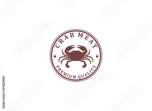 crab meat logo template vector, icon in white background