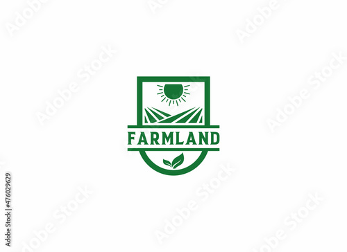 farmland logo template, vector, icon in white background