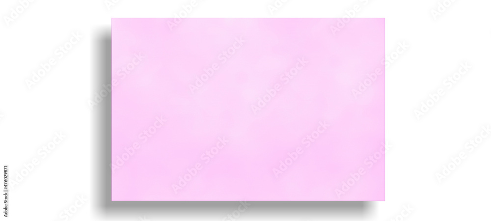 Pink and white mock up with copyspace blank screen for advertisement, banner, poster, widescreen display, with drop shadow, insert picture or text