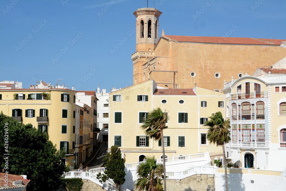The Mediterranean charm of the city and the palaces of Mahon in Menorca