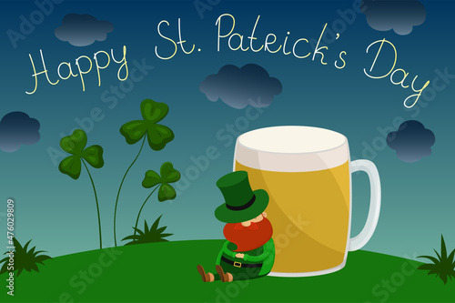 St. Patrick's Day card. Vector illustration.