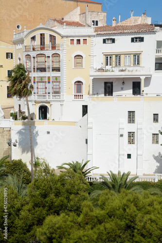 The Mediterranean charm of the city and the palaces of Mahon in Menorca © aliberti
