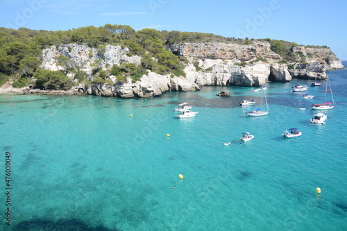 Fototapeta Naklejka Na Ścianę i Meble -  Menorca is one of the Spanish Balearic Islands in the Mediterranean Sea. It is known for the rocky and turquoise beaches and bays called 