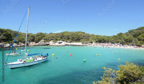 Menorca is one of the Spanish Balearic Islands in the Mediterranean Sea. It is known for the rocky and turquoise beaches and bays called "calas". 