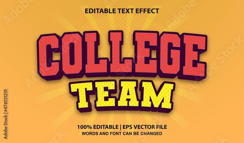 College Team Editable Text Effect