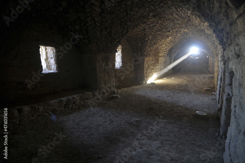 Corridors of Kerak Castle in Jordan photo
