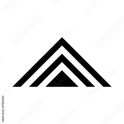 Triangles Mountains Decorative Element Minimalist Geometrical Abstract Art Mid Century Modern Style Black And White Artwork