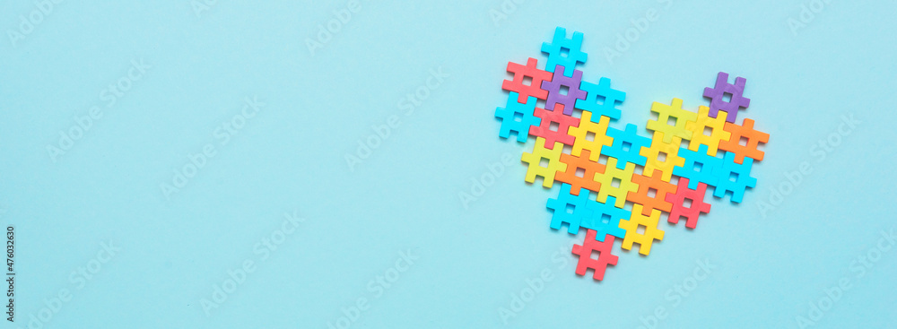 Autism spectrum with puzzle concept